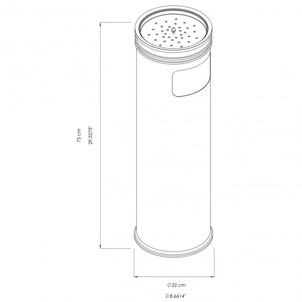 Poubelle cendrier cylindrique en inox — Mobilier urbain
