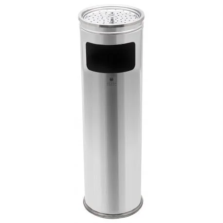 Poubelle cendrier cylindrique en inox — vue 3