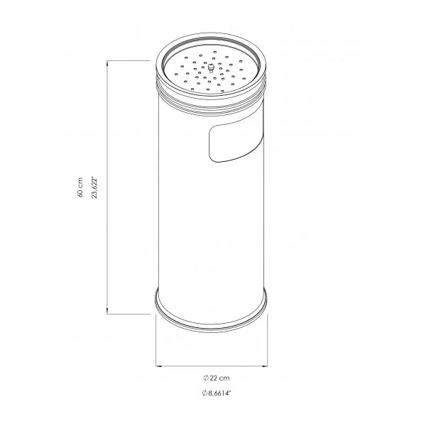 Poubelle cendrier cylindrique en inox — Mobilier urbain